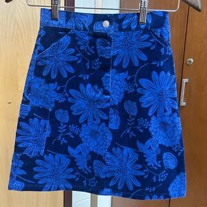 Lilly Pulitzer Girl’s A-line Blue Floral Corduroy Skirt Size 10